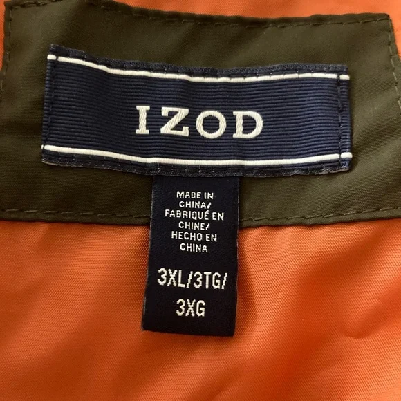 EC IZOD Quilted Pattern Shade of Olive Jacket Plus Size 3XL/3TG - Picture 12 of 14